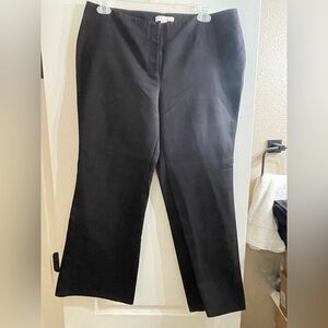 Chicos Black Cotton Tailored Pants Zip and slide clasp waist Size 3